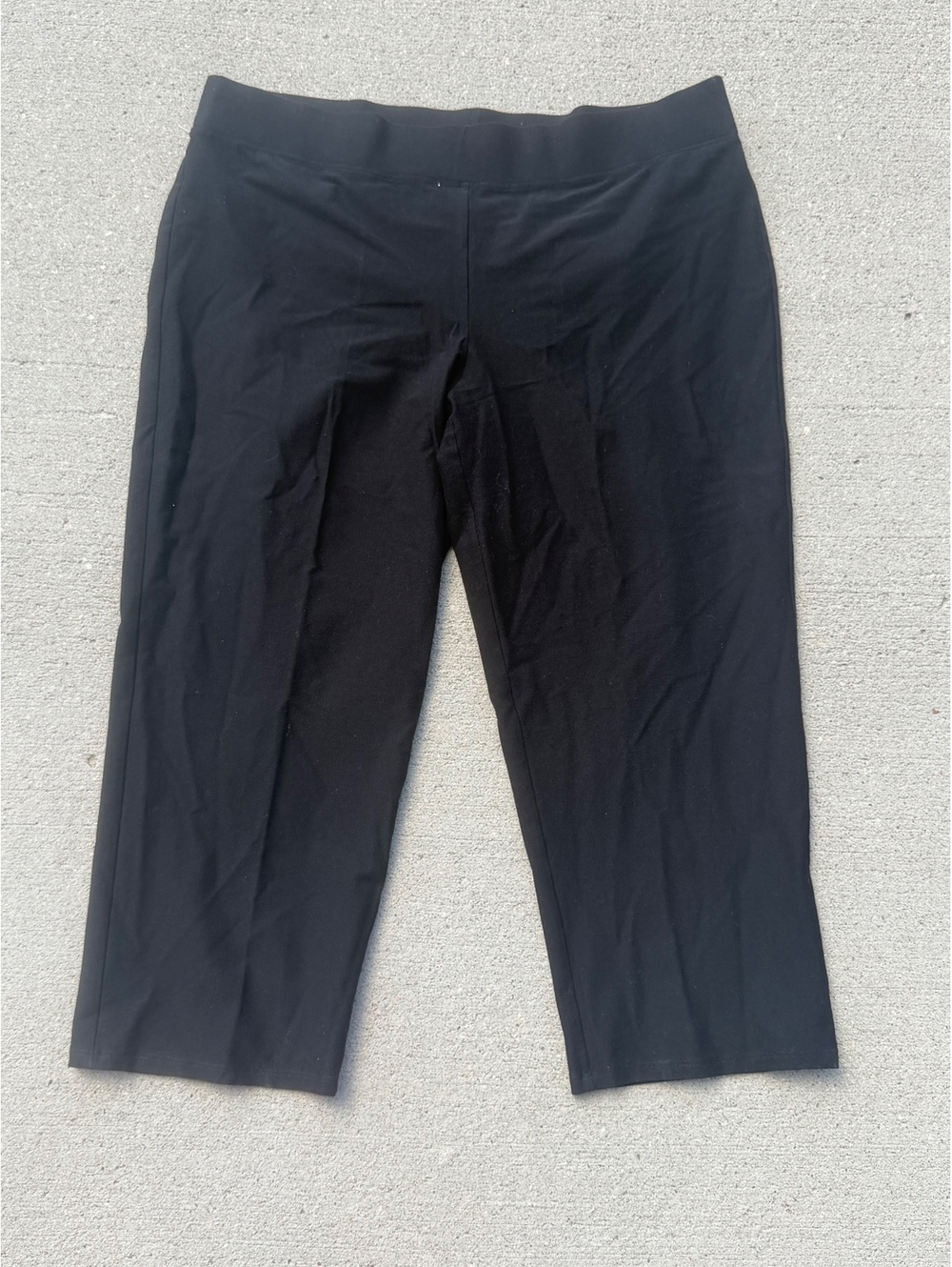 Eileen Fisher Black Cropped Stretch Pants Size L